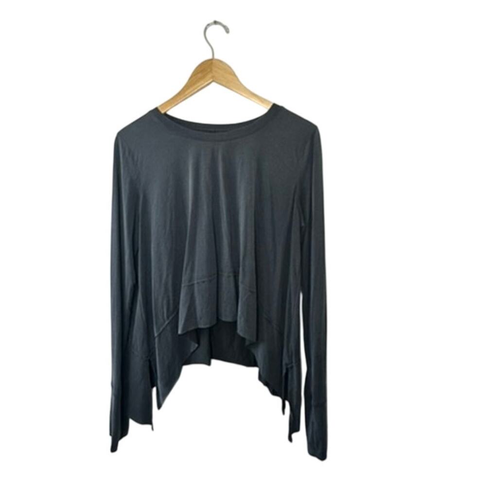 Ododos Black Long Sleeve Gym Yoga Shirt Women's Large